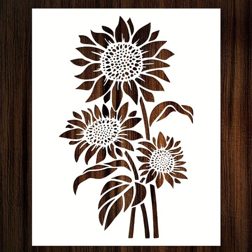 Reusable sunflower stencil - a4,