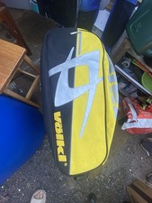 Volkl Tennis Bag Old School Rackets Yellow / Black *USED* has a rip