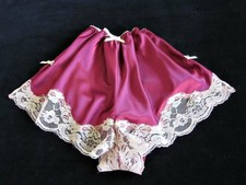 Burgundy Satin French Knickers