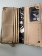 Women Ted Baker Garcey Large Zip Around Tan Leather Purse Used Good Condition