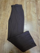 Marks & Spencer Women's Chocolate Brown Elastic Waist Trouser Uk 16 Medium Used