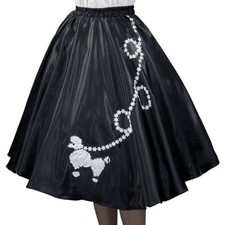 Black SATIN 50's POODLE SKIRT
