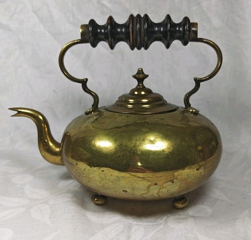 Antique victorian brass kettle - victorian,