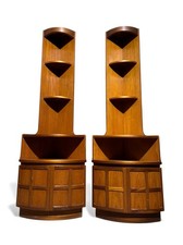 PAIR OF NATHAN SQUARES TEAK CORNER CUPBOARDS MID CENTURY RETRO C1970s