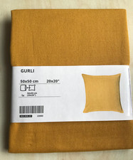 Ikea Gurli Golden Yellow Mustard Cushion Cover 50x50cm Cotton 803.958.23 NEW
