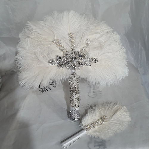 White ostrich feather wedding - ostrich,