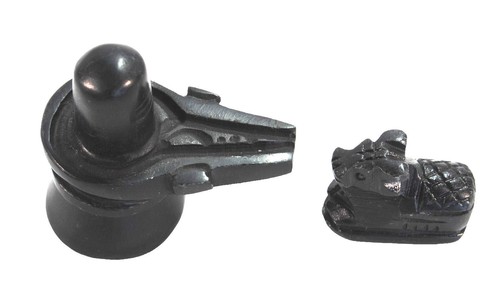 Black marble shiva lingam - black,