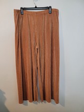 Joan River Womens Petite Solid Accordion Pleat Palazzo Pants Sand PXL