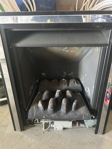 Gas fire chrome real flame - gas,