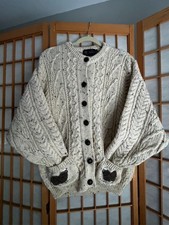 Tivoli Wool Cableknit Sheep Cardigan with pockets Size Mens Small