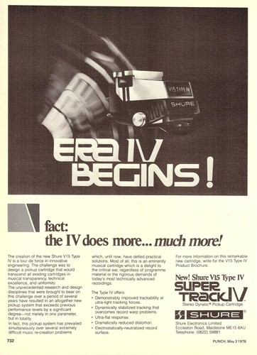 1978 advert shure v15 type - shure,