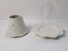 Yankee Candle Lamp Shade & Tray Meadow Flowers Small Tray White