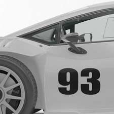 Custom Die Cut Autocross Numbers Sticker Racing Vinyl Decal Black 2 pcs 4"-15"