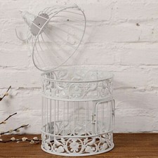 Small Bird Cage Ornament White Wrought Iron Wedding Party Birdcage Hanging Decor
