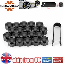 20X Black Wheel Nut Caps Bolt