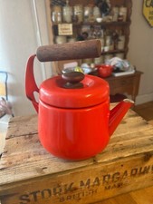 Vintage MCM Bright Red Enamel Stove-Top Kettle - Dansk Kobenstyle – Great Shape!