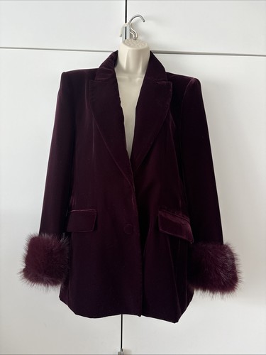 Zara velvet blazer with faux - zara,