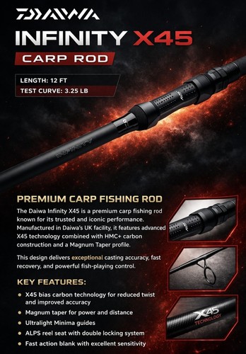 Daiwa infinity x45 12ft 25lb - infinity, 3.25lb