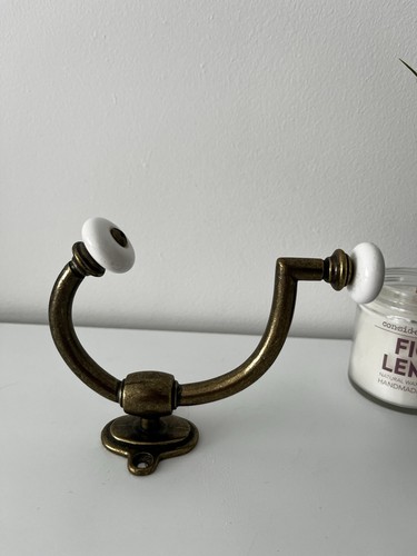 Vintage brass wall hook - brass,