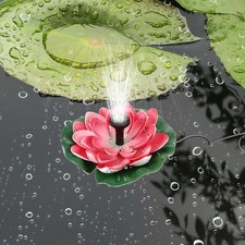  Solar Powered Garden Water Feature Landscaping Lotus Floating Fountain