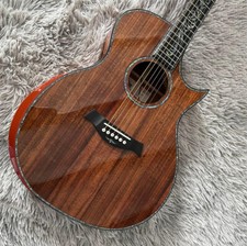 Cutaway Koa PS14Acoustic electric guitar Rosewood Fretboard Abalone Shells Inlay
