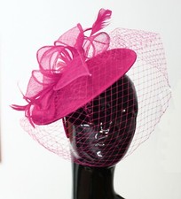 Saucer Sinamay Headband Fascinator Wedding Ascot Hat Hatinator Birdcage Veil