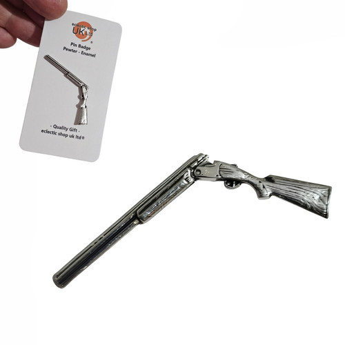 Shotgun pin badge pewter - pin,