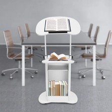Portable Podium & Rolling Presentation Lectern Cart Mobile Desk Adjusting Height