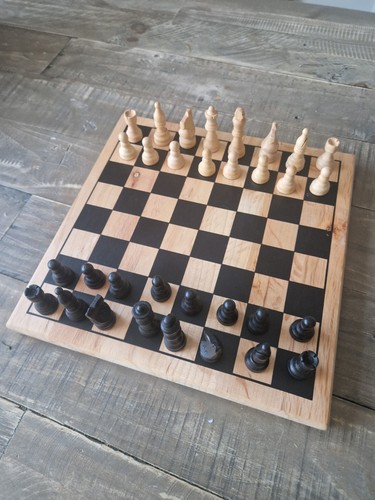 Wooden chess set with - wooden, pieces