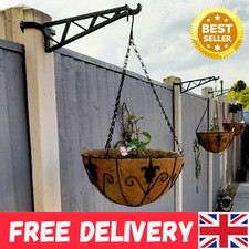 Hanging Basket Brackets for Concrete Posts 2 Pack Supports Easy Fill Baskets
