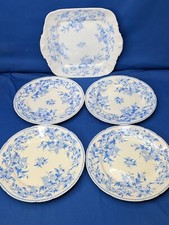 5 Piece Blue & White Plate Set