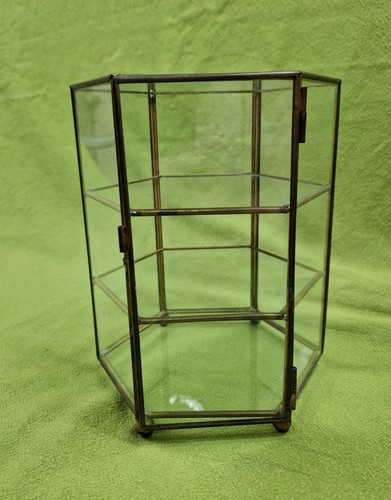 Vintage brass and glass - brass, curio
