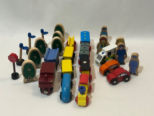 Trains trees trucks carriages - trucks,