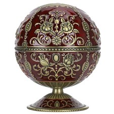 Vintage Ashtray Tellurion Shape Dragon Pattern Zinc Alloy With Lid Windproof BST