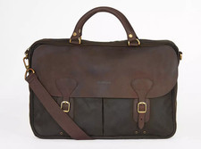 Barbour Leather / Waxed Canvas Document Bag/Laptop Compartment