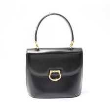 CELINE Hand bag leather Black Used