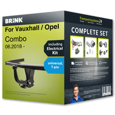 Towbar fixed for VAUXHALL / OPEL Combo 06.2018- + 7pin universal electrical-kit