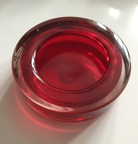 Whitefriars red glass dish - whitefriars,