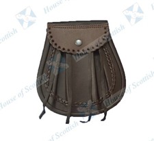 SCOTTISH BROWN LEATHER ROB ROY SPORRAN | JACOBITE KILT POUCH | PIRATES POUCH