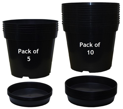 Black plastic plant pots - pots, +