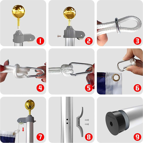 Sectional flag pole kit - ft,