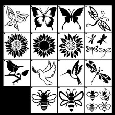 15Pcs Butterfly PET Drawing Stencils for Painting Craft Project Wall Decoration