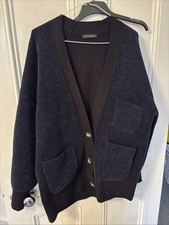 Tara Jarmon Navy Blue Button Down Cardigan Size Small UK 8