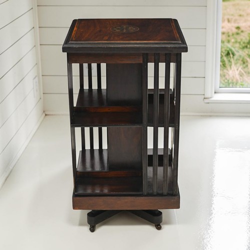 Edwardian revolving bookcase - revolving,