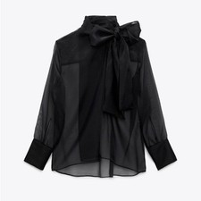 BNWOT ZARA Sheer Black Organza