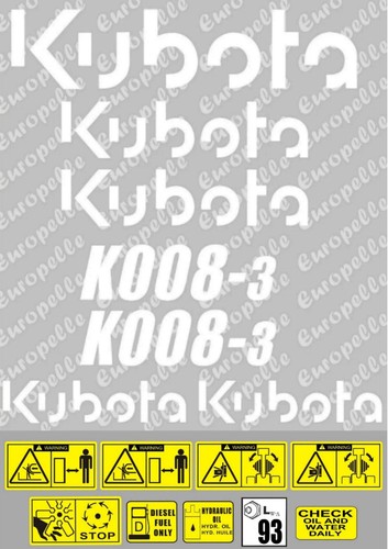 Decal sticker set kubota - decal, set.