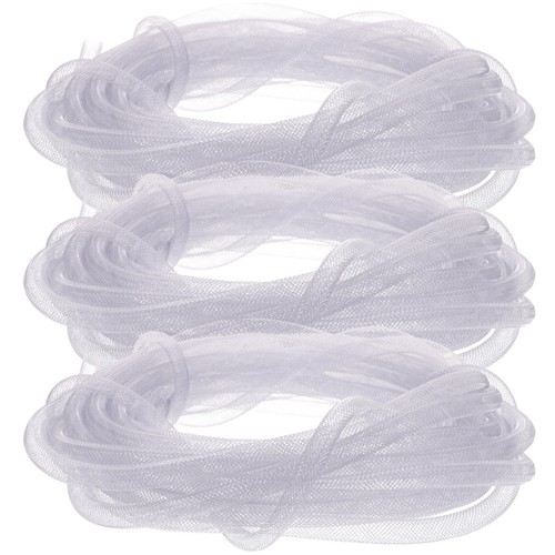 Reusable grey mesh tube ribbon - grey,