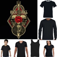 GUITAR T-SHIRT Mens Skull Rock