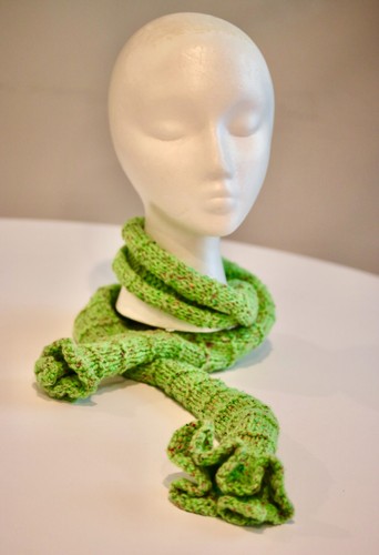 Hand knit chartreuse speckled - knit,