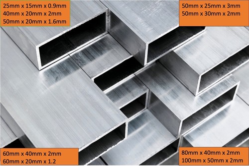 Aluminium rectangular tube - aluminium,